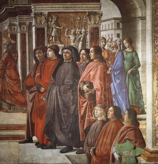 Domenicho Ghirlandaio Details of Verkundigung an Zacharias oil painting image